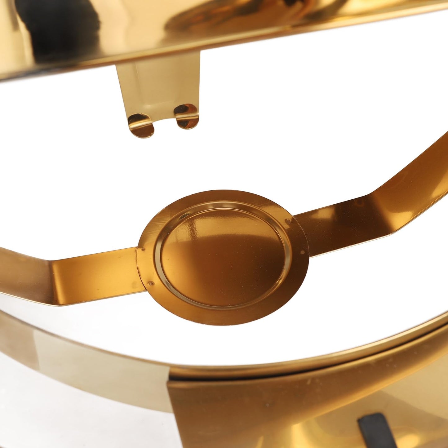 Chafing Dish Buffet Set Premium Stainless Steel Round Catering Food Warmer with Transparent Lid Alcohol Heated for Party Event Restaurant Banquet Gold 6L 47cm (1 Full Size Pan)