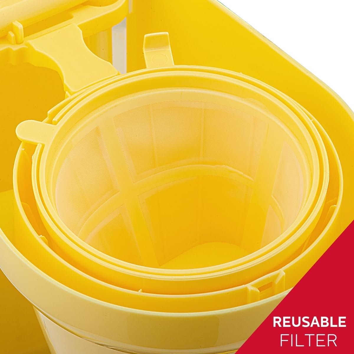 Holstein Housewares 5 Cup Drip Coffee Maker, User Friendly with Permanent Filter, Yellow