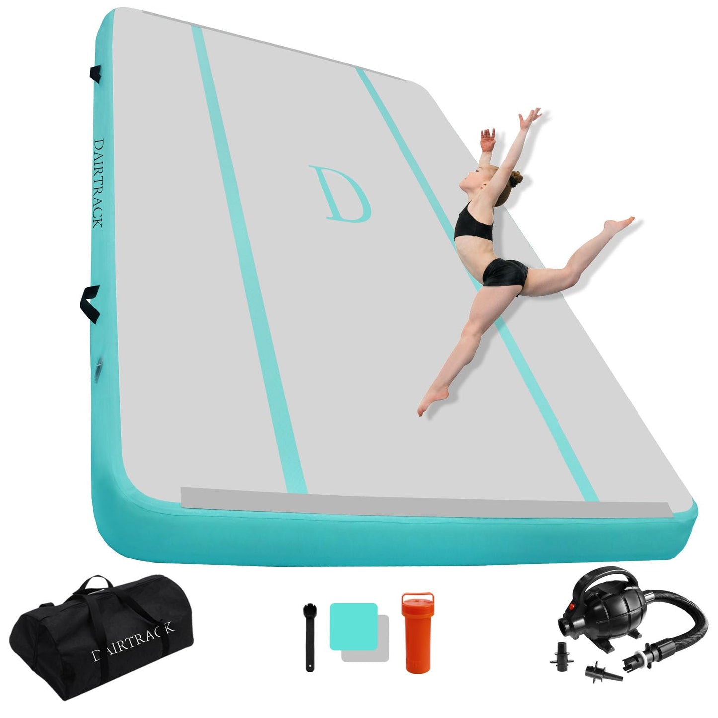 Air Tumbling Mat 13/16/20/23/26ftInflatable Gymnastics Mats 6ft wide Tumble Track with Pump for Home/Gym/Outdoor/Training/Water/Cheerleading/Yoga