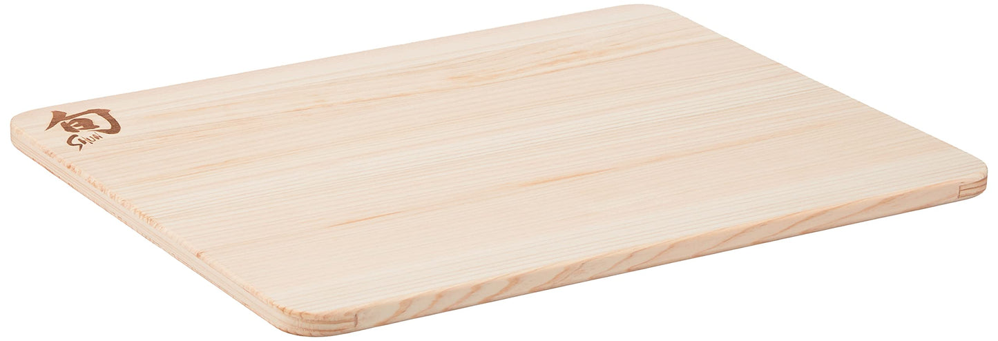 Shun Cutlery Small Hinoki Cutting Board, 10.75" x 8.25" Small Wooden Cutting Board for Kitchen, Medium-Soft Wood Preserves Knife Edges, Forest Stewardship Council Certified, Japanese Chopping Board