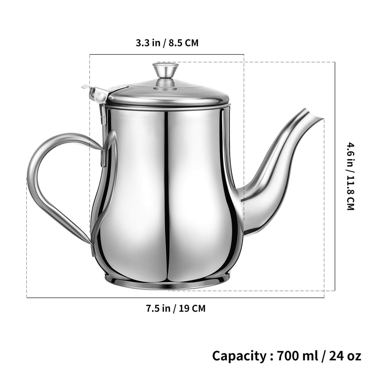Yardwe Stainless Steel Oil Filter Pot - 24Oz Oil Dispenser with Fine Mesh Strainer for Kitchen Storage and Grease Container