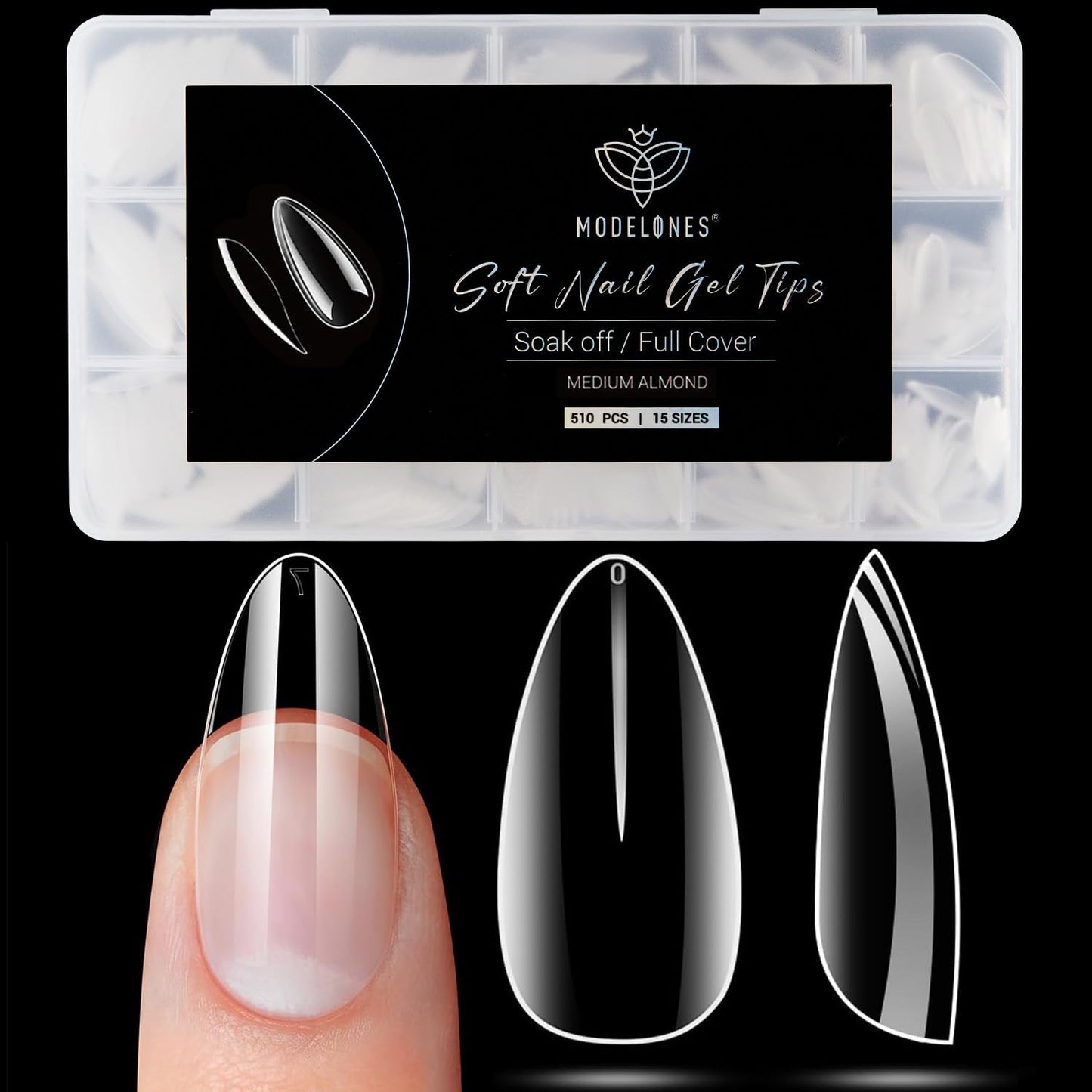modelones 9 in One Gel Nail Glue Brush On Nail Glue 15 ml for Tips, Rhinestones, Base Coat, Blooming Art Gel Kit for Press on Nails Acrylic Tips U V Lamp Needed 2Pcs