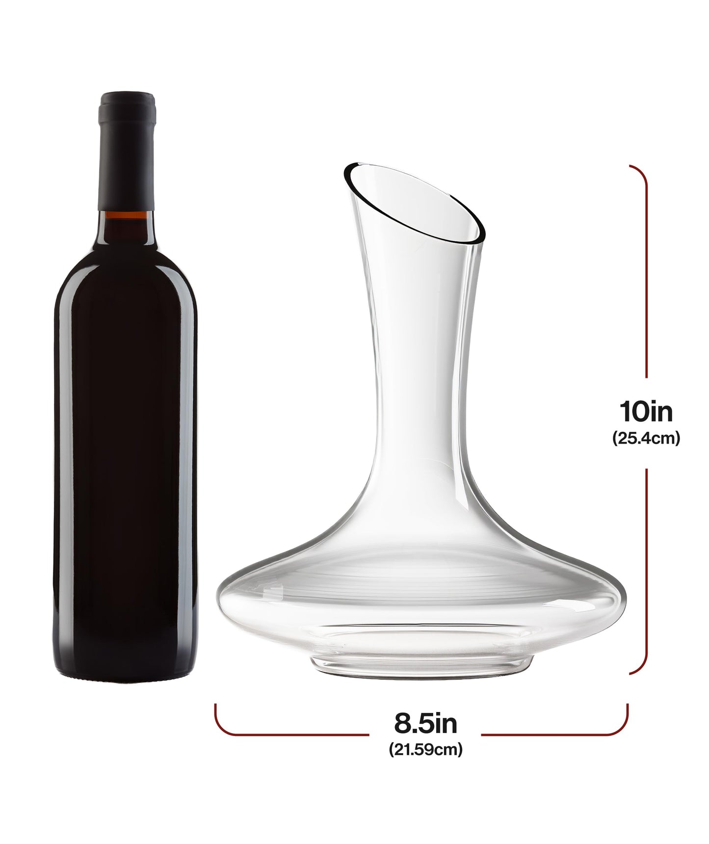 Le Chateau Large Elegant Crystal Wine Decanter with Aerator – 750ml Glass Decanter – Hand-Blown Lead-Free Clear Glass Carafe with Aerator – Hand Held Gifts Red Wine Accessories/for Wine Lovers