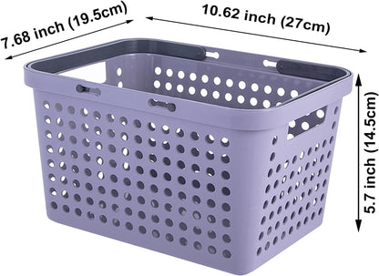 Plastic Shower Caddy Basket with Handles, Cleaning Supply for Dorm, School, Camping, Travel, Bathroom (Dark Grey)