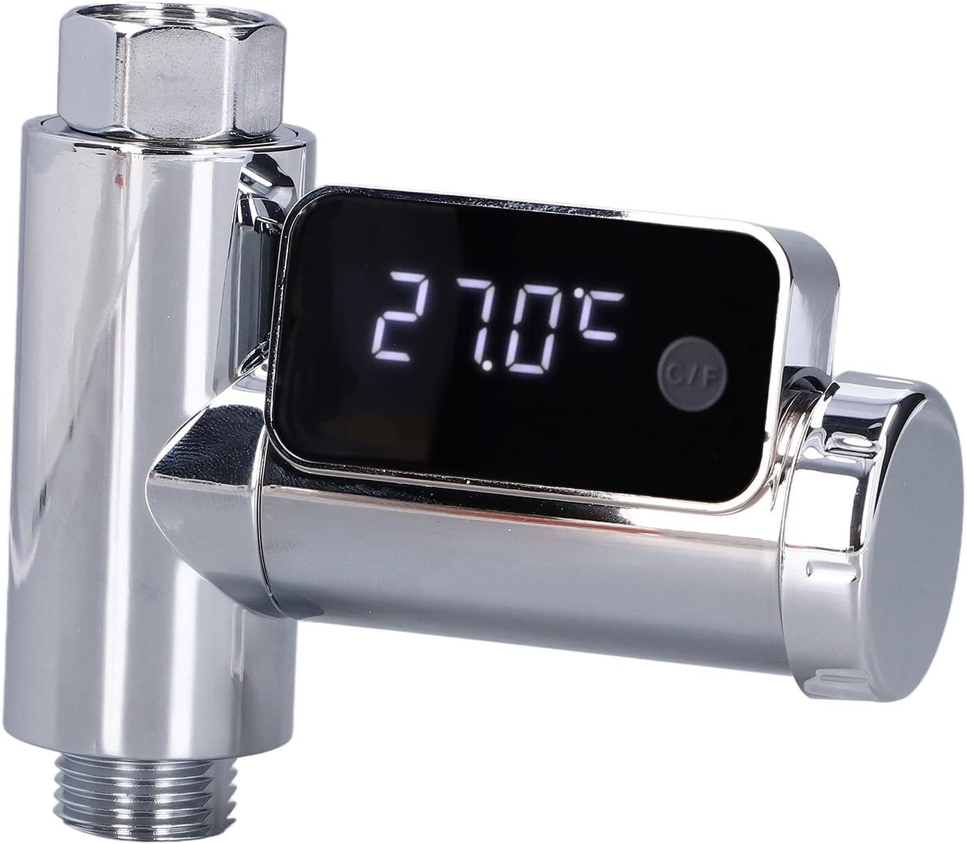 Fdit Instant-Read Shower Thermometer for Kids & Adults, G1/2 Faucet Thermometer with LED Digital Display for Home