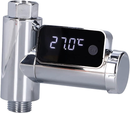 Fdit Instant-Read Shower Thermometer for Kids & Adults, G1/2 Faucet Thermometer with LED Digital Display for Home
