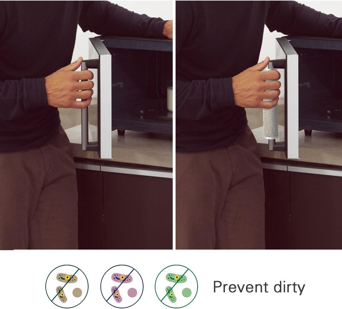 OUGAR8 Microwave Door Handle Covers for Kitchen Appliances, Gray Plush, 6" L, Protective Cloth Protector