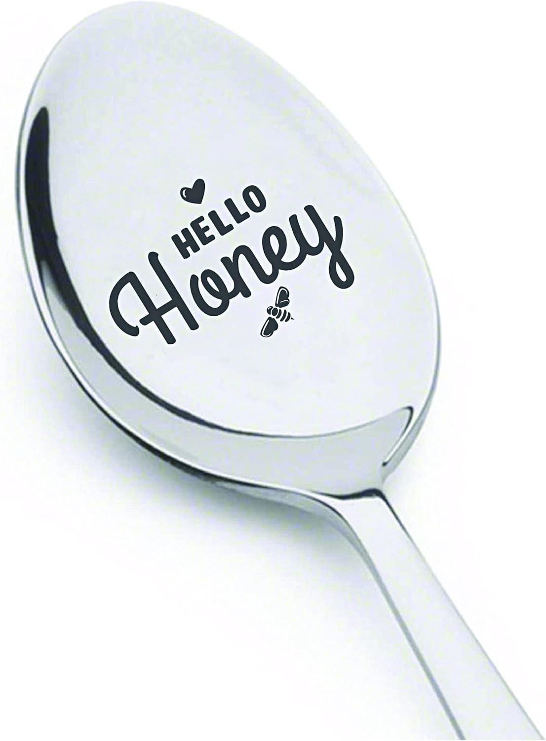 Gift for Wife | 7 Inch Hello Honey Engraved Spoon for Women, Valentine's, Engagement, Christmas Gift