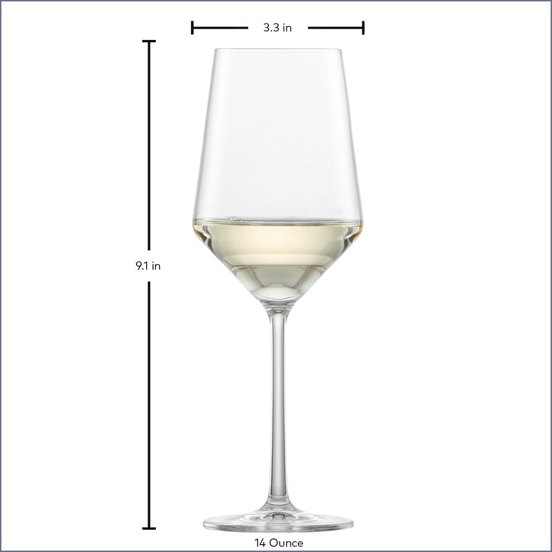ZWIESEL GLAS Pure Sauvignon Blanc White Wine Glass (Set of 6), Graceful Wine Glasses for White Wine, Dishwasher-Safe Tritan Crystal Glasses, Made in Germany (14 Ounce)