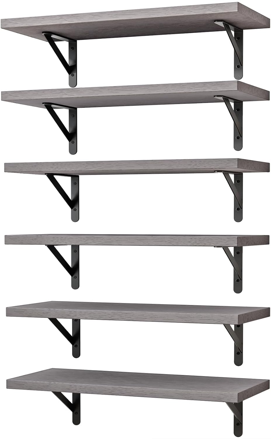 16.5 Inch (Set 6 YGEOMER Floating Shelves for Wall, Farmhouse Wall Shelves for Bedroom, Bathroom Storage, Living Room