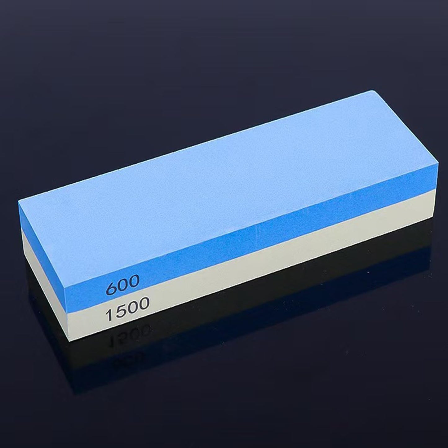 Knife Sharpening Wet Stone Dual Sided 600/1500 Grit Blue & Yellow Whetstone Sharpening Stone with Non-Slip Rubber Base for Kitchen, Hunting, and Pocket Knives or Blades 600/1500Mesh