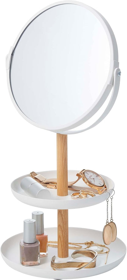 YAMAZAKI home Tosca Accessory Trays/Mirror, White