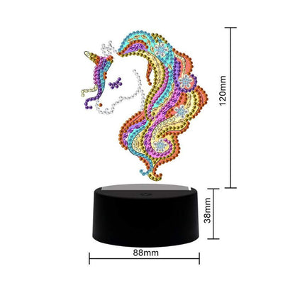 pigpigboss Diamond Painting Night Light Art Kit, Animal LED Night Lamp Paint with Diamonds Kit for Adult Beginner Home Room Desktop Holiday Decor