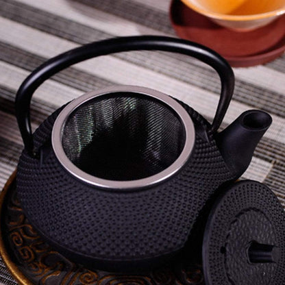 PATKAW Japanese Tetsubin Cast Iron Teapot, Stovetop Kettle for Loose Leaf Tea, Black (7.20X7.00X4.30cm)