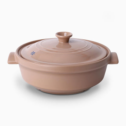 Magnifique 5 Quart Flami Pot with Lid, Natural Clay Pot for Cooking, Non-Toxic PFAS-Free Ceramic Casserole Dish for Oven & Stovetop, Dutch Oven Style for Slow Cooking, Baking & Serving, Brown Sugar