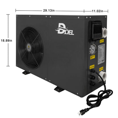 DOEL 20000 BTU Swimming Pool Heat Pump for Above-Ground/In-ground Pools, 5.56 kW Electric Pool Heater with Titanium Heat Exchanger, 110V 60Hz