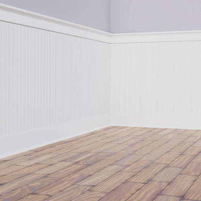 Ekena Millwork - WPKP104BBD, Deluxe Beadboard, 8' Length PVC Wainscoting Kit, 56" Height, White