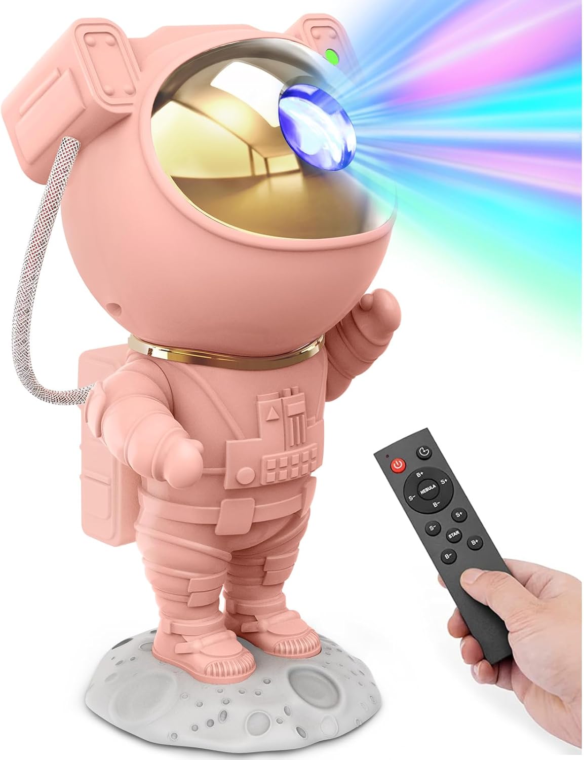 2025 Cute Room Decor Aesthetic - Pink Astronaut Galaxy Projector for Teen Girls Bedroom, Star Projector Night Light