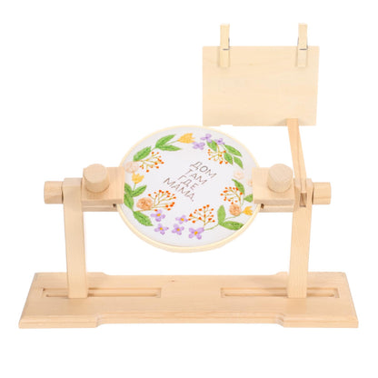 PATIKIL Embroidery Hoop Stand, Adjustable Beech Wood Cross Stitch Stand Holder 360 Degree Rotated for DIY Art Craft, Sewing, Needlework Projects