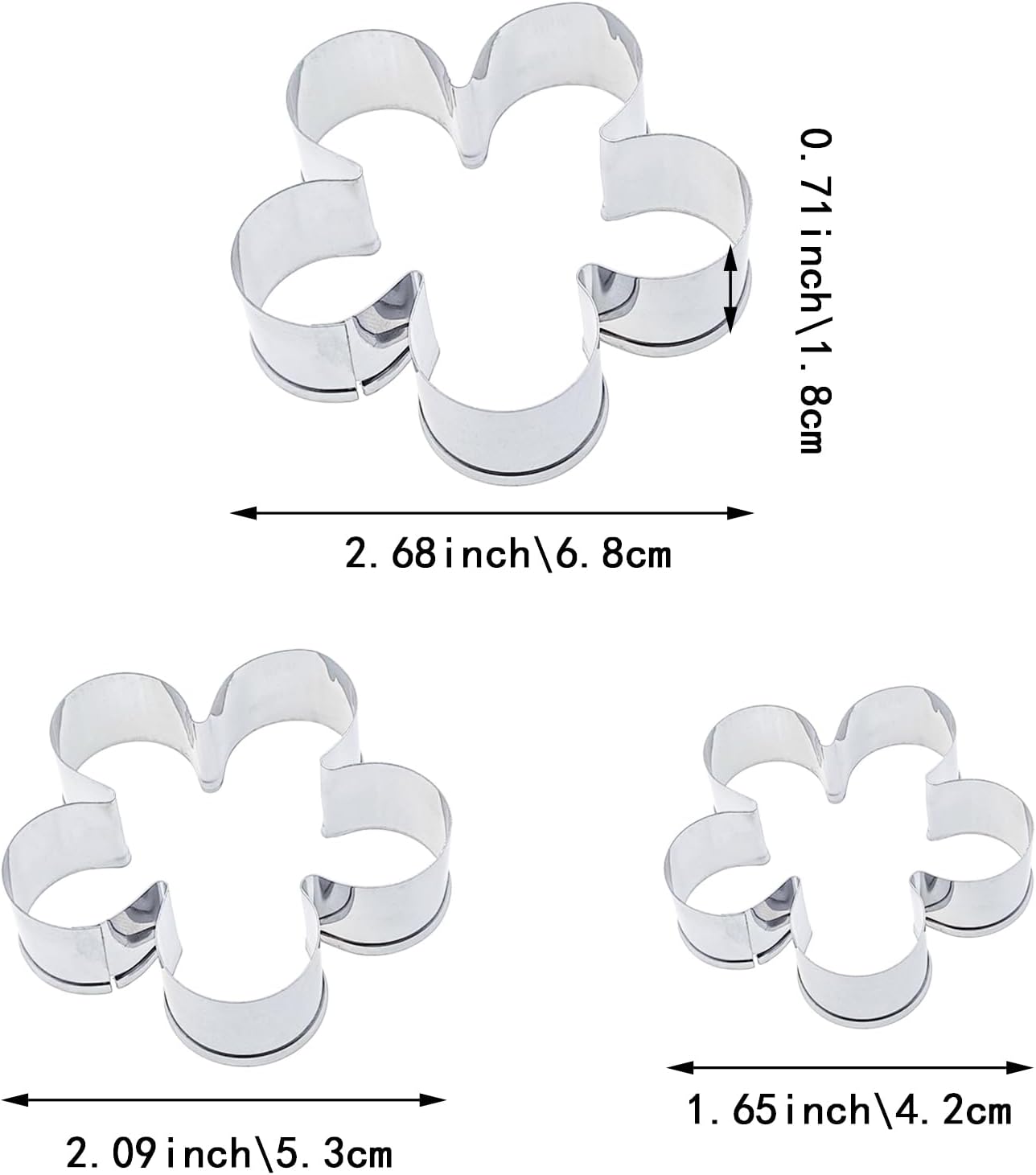 6 PACK Stainless Steel Flower Shaped Cookie Cutters, Small Biscuit Cutters for Holiday Baking, Mousse Mold