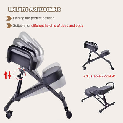 GenSDH Desk Kneeling Chairs Posture Chair for Desk - Ergonomic Chair Kneeling Chair with Arm - Posture Chair for Computer Workers Yoga Lovers Meditation Fana