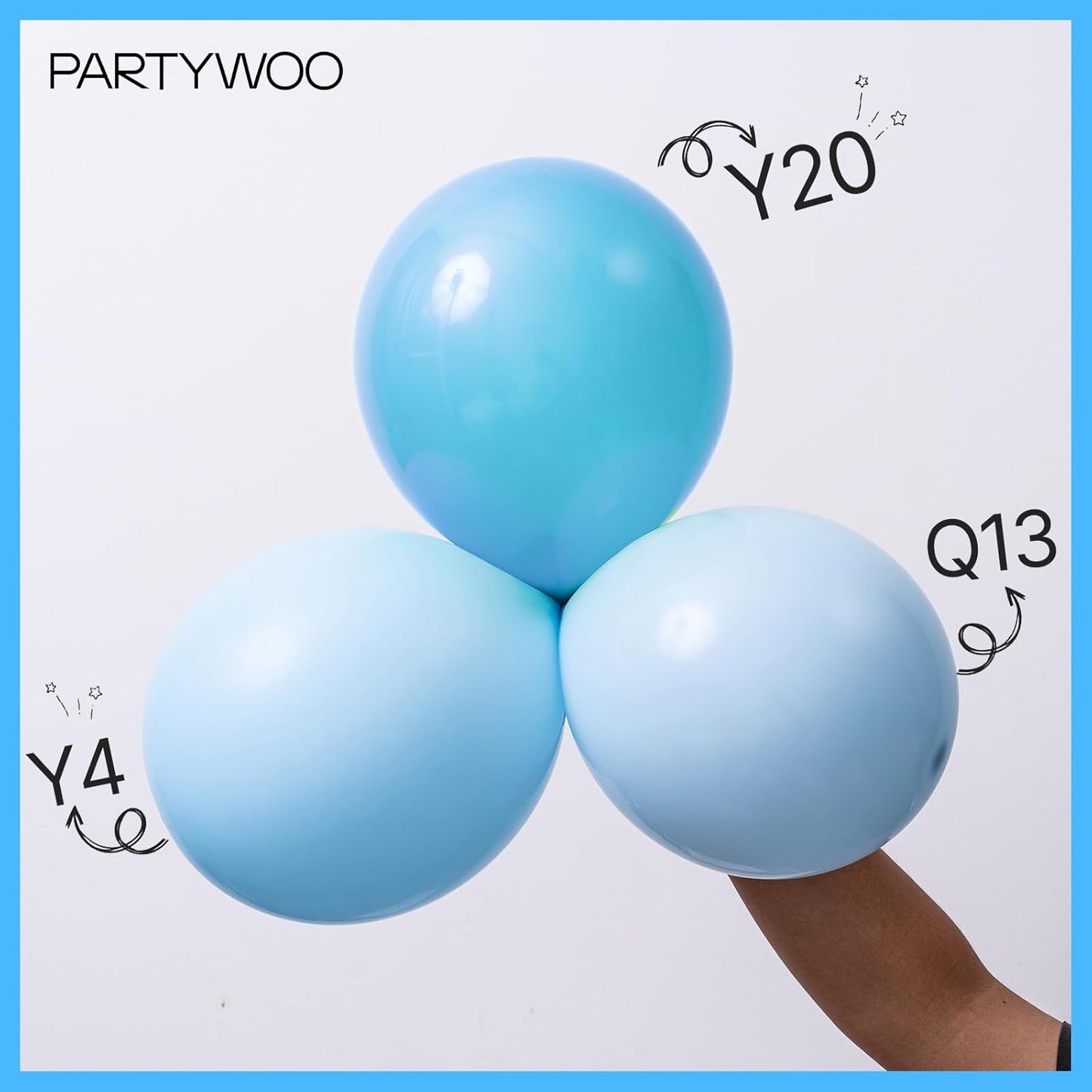 PartyWoo Baby Blue Balloon Arch Kit - 127pcs in Various Sizes for Graduation, Baby Shower & Gender Reveal Decor