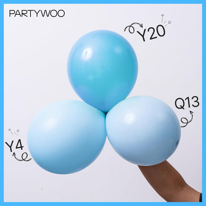 PartyWoo Light Blue Balloon Arch Kit - 120pcs in 18", 12", 10", 5" Sizes for Baby Shower & Birthday Decor