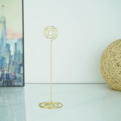 Place Card Holders - 10pcs 8.6" Tall Table Number Holders for Weddings, Parties, Office Desk (Gold)
