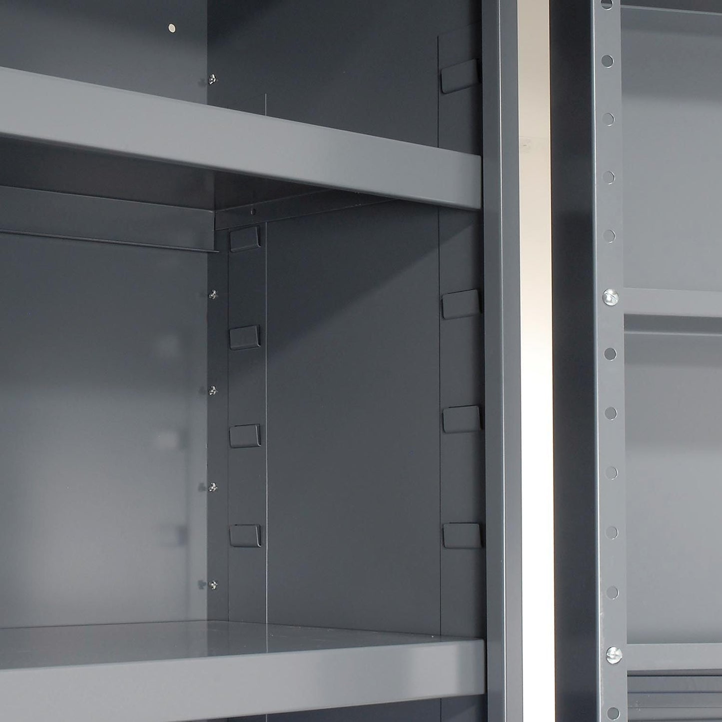 Global Industrial Storage Cabinet with Interior Shelving and Deep Pocket Door, 38" W x 24" D x 72" H, Gray, for Tool and Parts Storage, Assembly Required