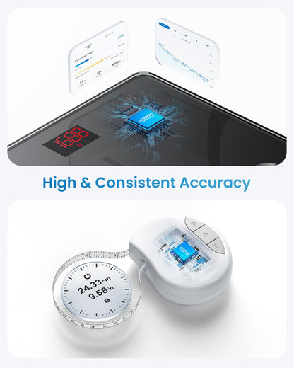 RENPHO Smart Scale for Body Weight, Digital Bathroom Scale BMI Weighing Bluetooth Body Fat Physician Scale, Body Composition Monitor Health Analyzer with Smartphone App, 400 lbs - Elis 1