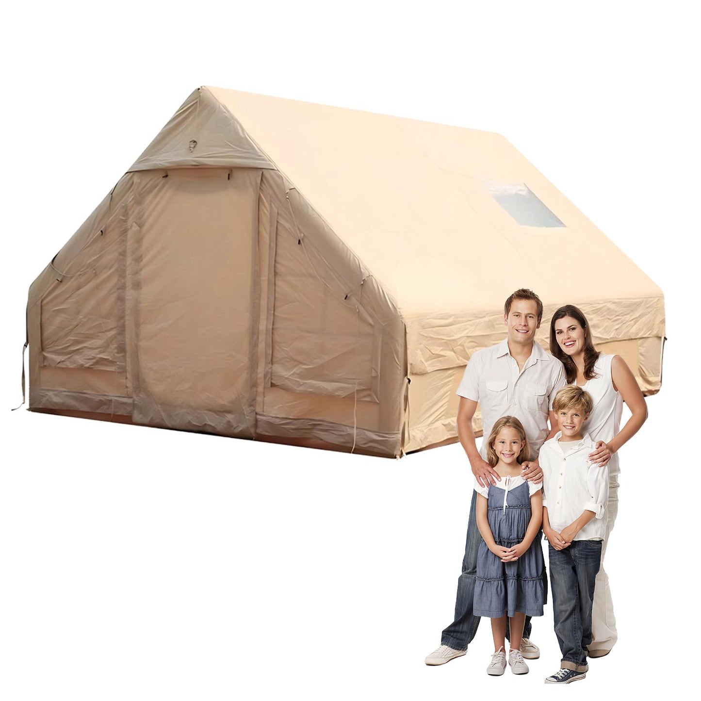 LivialyCity Inflatable Camping Tent Waterproof Windproof Glamping Camping Tents House for 4 Seasons