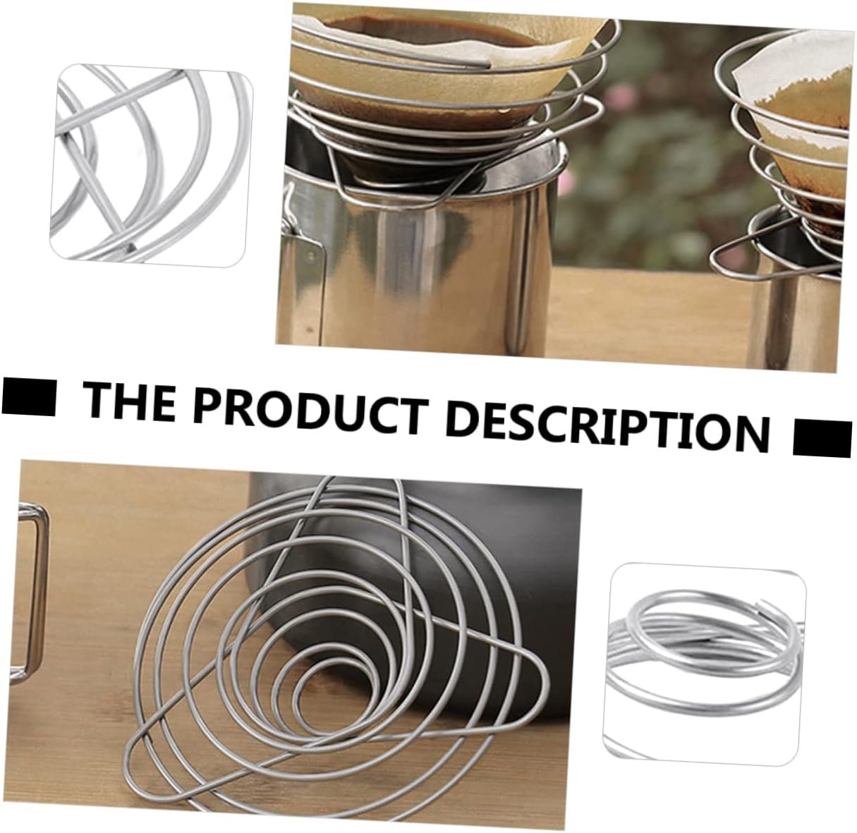 2pcs Folding Funnel Coffee Maker, Stainless Steel Hand Drip Coffee Strainer, DIY Coffee Dripper Filter