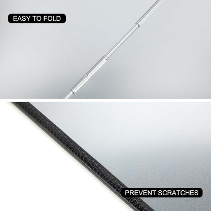 3 Sided Foldable Splatter Guard, Stainless Steel Grease Splatter Screen, Non-Stick Oil Splash Guard, Anti-Grease Cooking Shield, Heat-Resistant Stove Protector with Safe Edge, Easy to Clean (Medium)