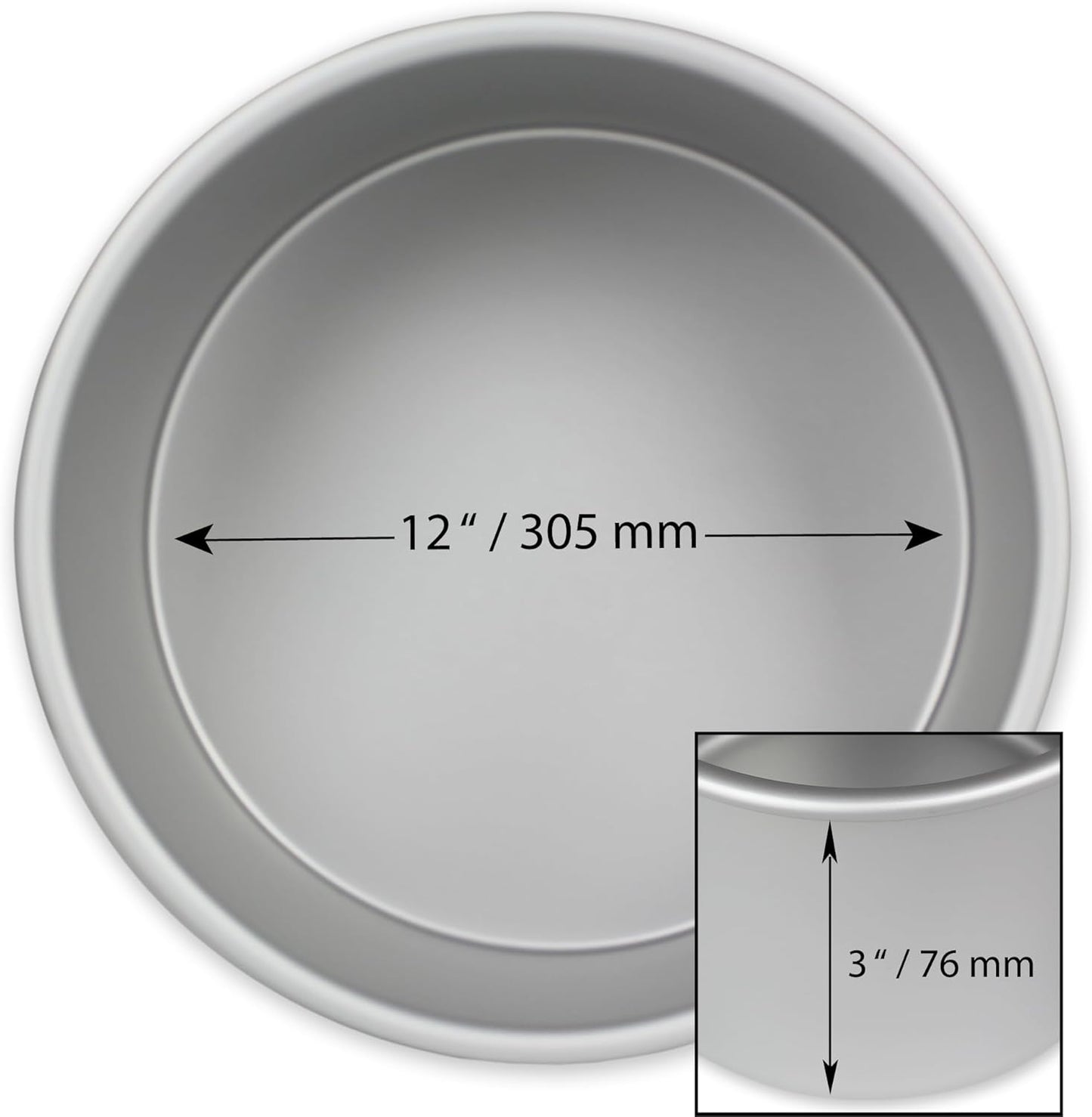 PME Professional Round Aluminum Baking Pan 12 x 3 in