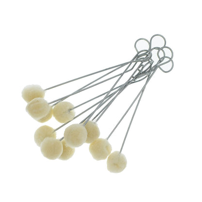100 Pieces Wool Daubers Ball Brush Leather Dye Tool with Metal Handle for DIY Crafts Projects
