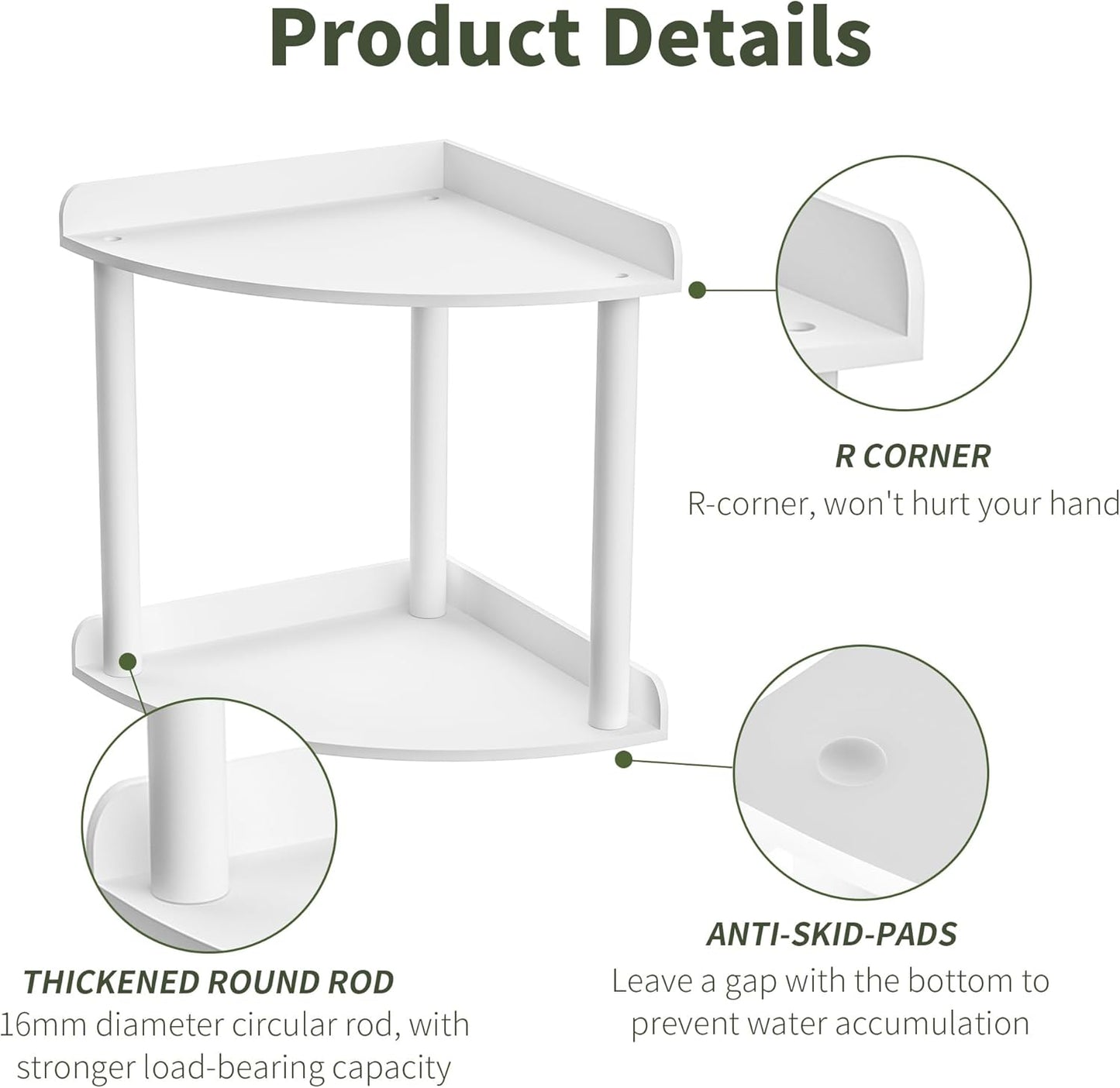 2 Countertop 7x7x8 Inch, Sezanrpt Tier Corner Organizer Shelf White Acrylic Bathroom Vanity Storage Organizer Corner