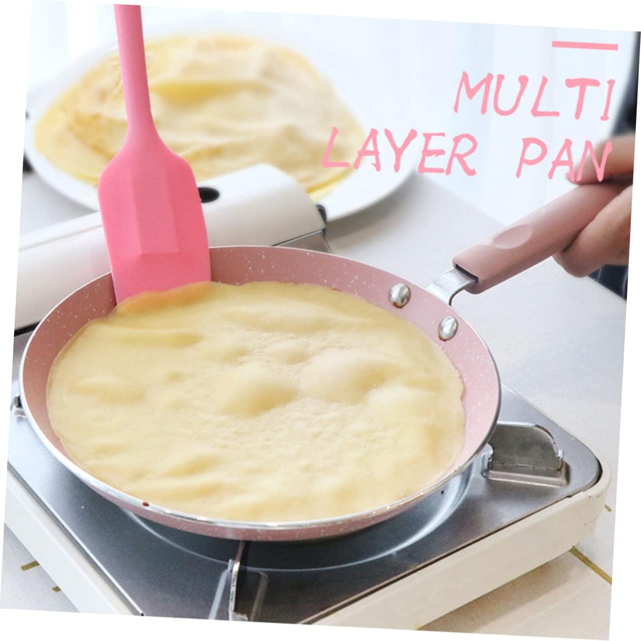 Hemoton Metal Cooking Utensils, Small Nonstick Japanese Omelette Frying Pan, Aluminum Pancake Pan