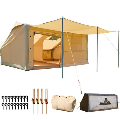 YOLENY Inflatable Tents for 8-10 People, 600D Oxford Blow up Tent with Extended Canopy, Easy Set-up Waterproof Glamping Cabin for 8-10 People