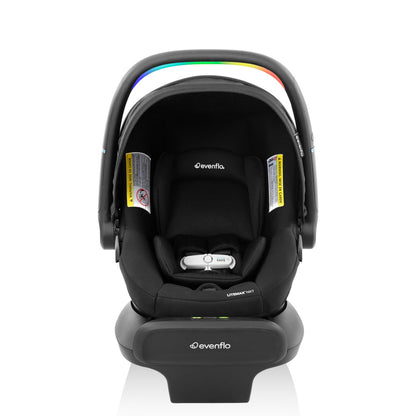 Evenflo Shyft Intuiti+ Travel System Featuring LiteMax NXT Preemie and Infant Car Seat with SensorySoothe (Eclipse Black)