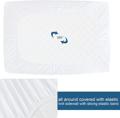 Skiennix Full Size Mattress Protector - Waterproof & Breathable Terry Topper Pad | 14'' Fitted Cover
