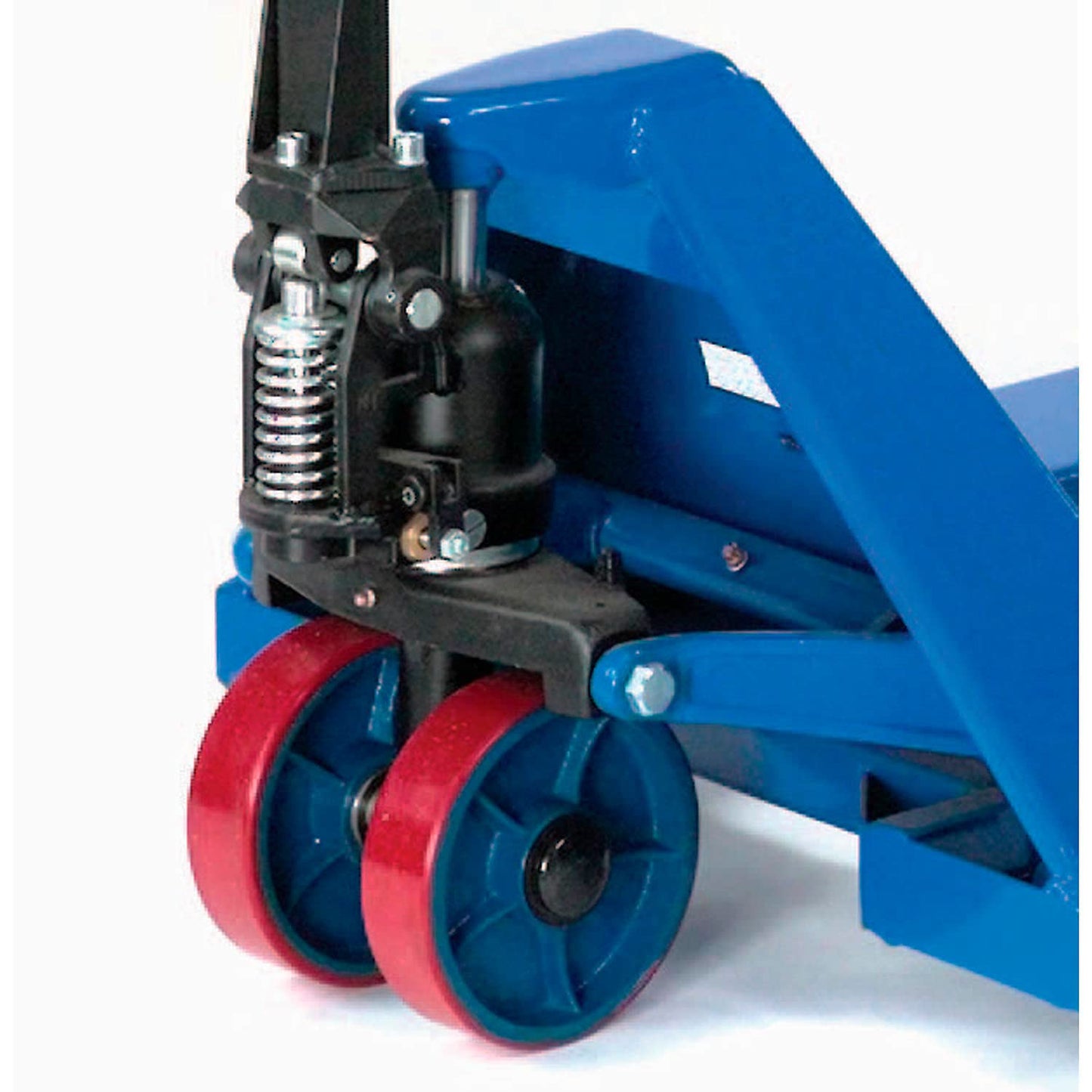 Global Industrial High Capacity Pallet Jack with 27" W x 42" L Forks, 6600 Lb. Capacity, Manual Duty Truck for Warehouse, Manufacturing and Retail, Blue Powder Coat Finish