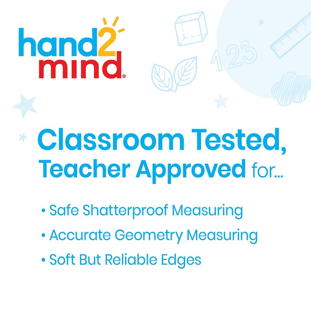 hand2mind Safe-T Math Compass, 10 in. Blue Compass, Compass for Geometry, Compass Drawing Tool, Dysgraphia Tools for Kids, Circle Drawing Tool, Compass Set, Math Classroom Supplies (Set of 12)
