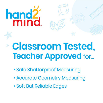 hand2mind Safe-T Math Compass, 10 in. Orange Compass Set for Geometry, Drawing Tool, Dysgraphia Tools for Kids, Circle Drawing Tool, Math Classroom Supplies (Set of 12)
