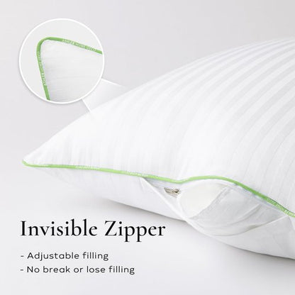 Ashler Home Deco Synthetic Down Pillow Inserts, 20x20 Down Alternative Throw Pillows Insert Sleeping Pillows with 100% Cotton Cover Decorative Pillow Stuffer for Sofa, Couch Bed(Set of 2, White)