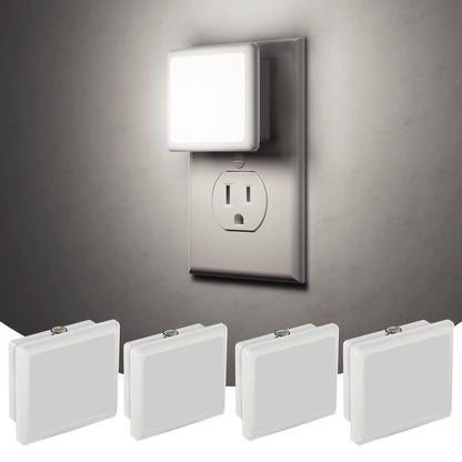 JandCase Night Lights Plug into Wall 2 Pack, Plug in Night Light with Dusk-to-Dawn Light Sensor, 3000K Soft White 0.3W, LED Nightlight for Bathroom, Adult, Hallway