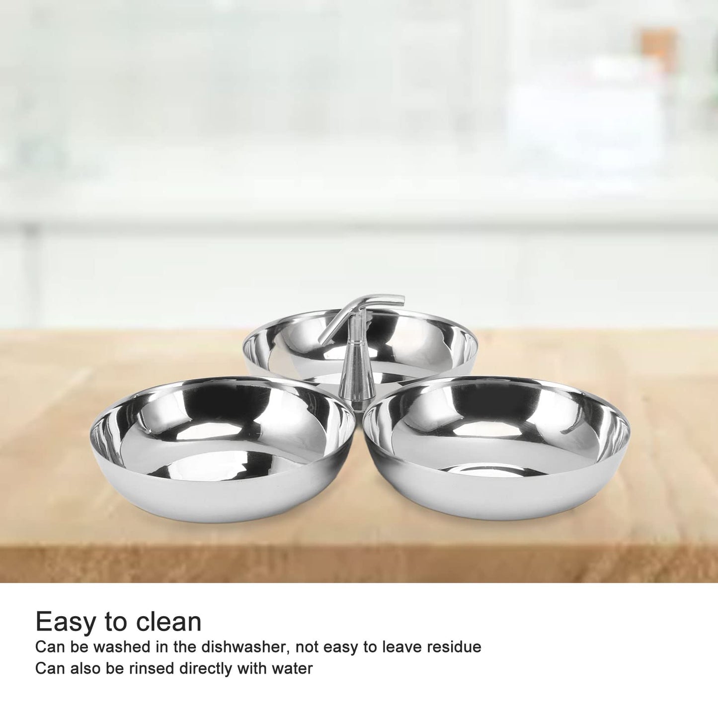 TITA-DONG 304 Stainless Steel Serving Plate, 3 IN 1 Fruit Bowl Snack Plate, Reusable Dessert Plates, Fruit Plate for Fridge, Simple Snack Tray, Portable Serving Tray for Home Kitchen Party(Mg/dL)