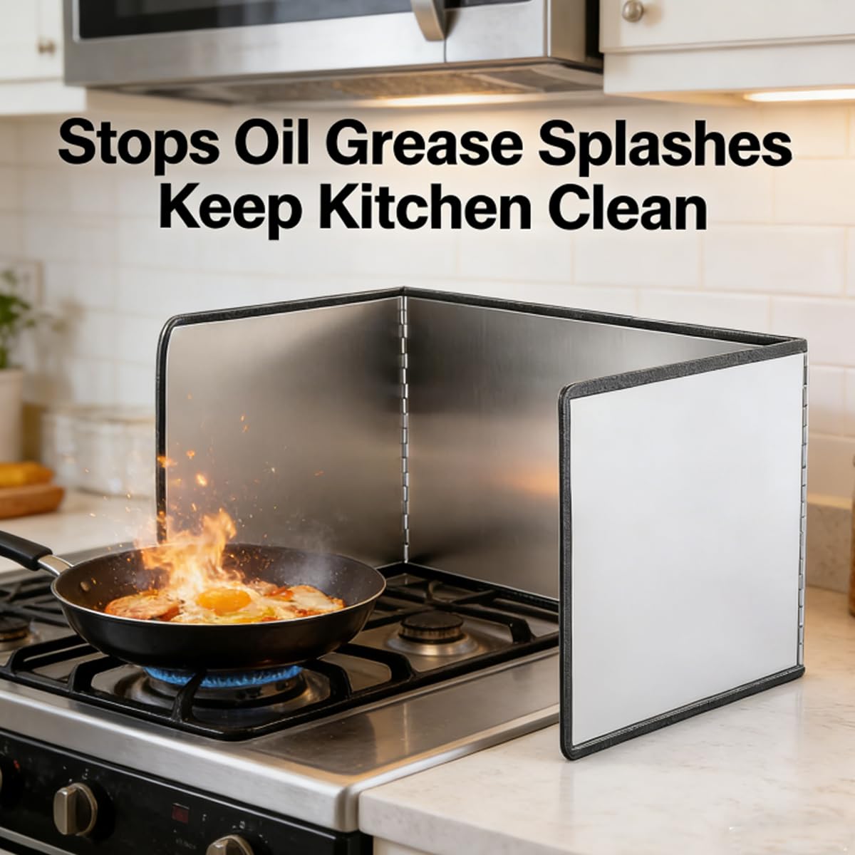Splatter Screen, splatter guard for frying pan, grease splatter guard oil splatter guard, Heat Resistant Stove Top Shield, Stops Oil Grease Splashes, Safer Frying Pan Cooking Anti-Splash Protection