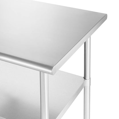 GRIDMANN NSF Stainless Steel Work & Prep Table 48 x 24 Inches with Caster Wheels and Under Shelf for Restaurant, Home, Hotel