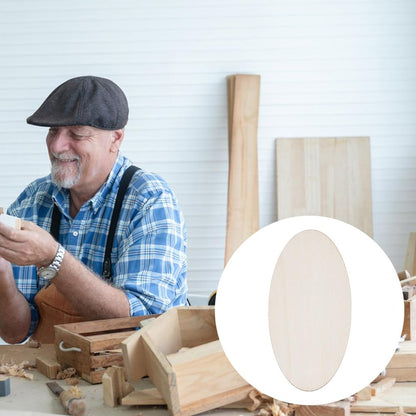 DELORIGIN 40pcs Wooden Oval Cutout 4.7 x 2.4 Inch Unfinished Wooden Blank Slices Crafts Natural Wood Circles DIY Plank Cutout Craft Supplies for Artist Painting Door Hanger Sign Wedding Decor