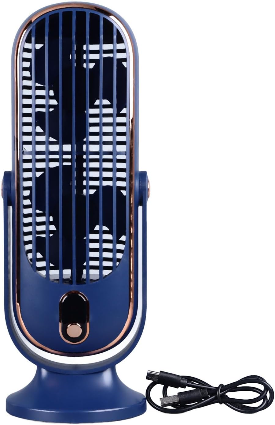 Haofy Table Tower Fan - USB Plug-In Quiet Motor Fan for Bedrooms and Offices (Blue)